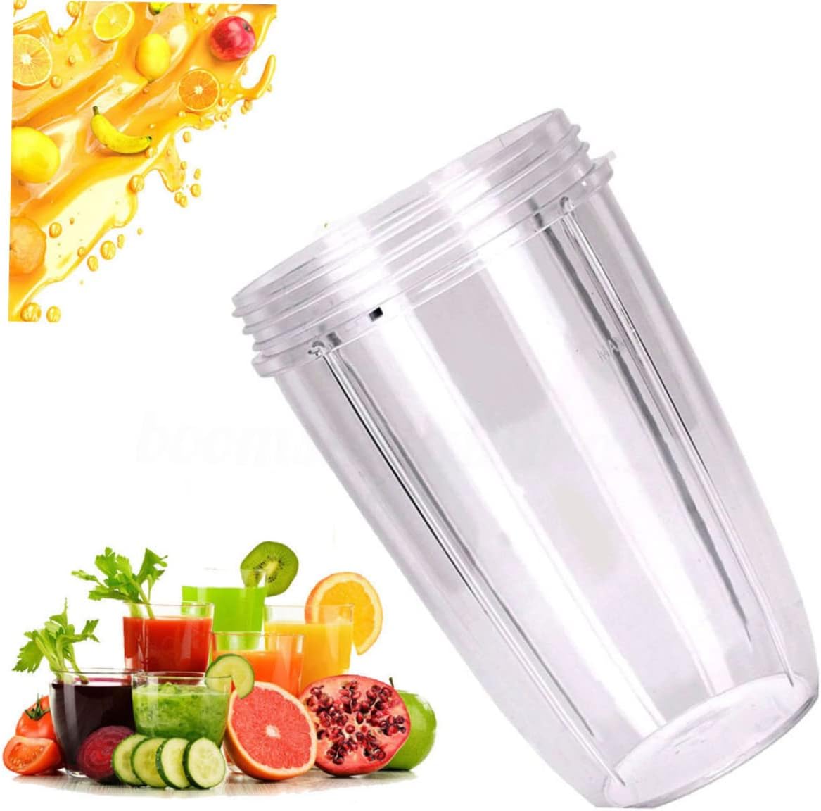 Luxshiny 3pcs Shaker Cup Large Plastic Replacement Container for Smoothies Juices Beverages Easy to Clean Dishwasher Safe Blender Accessory for Nutrient-rich Drinks