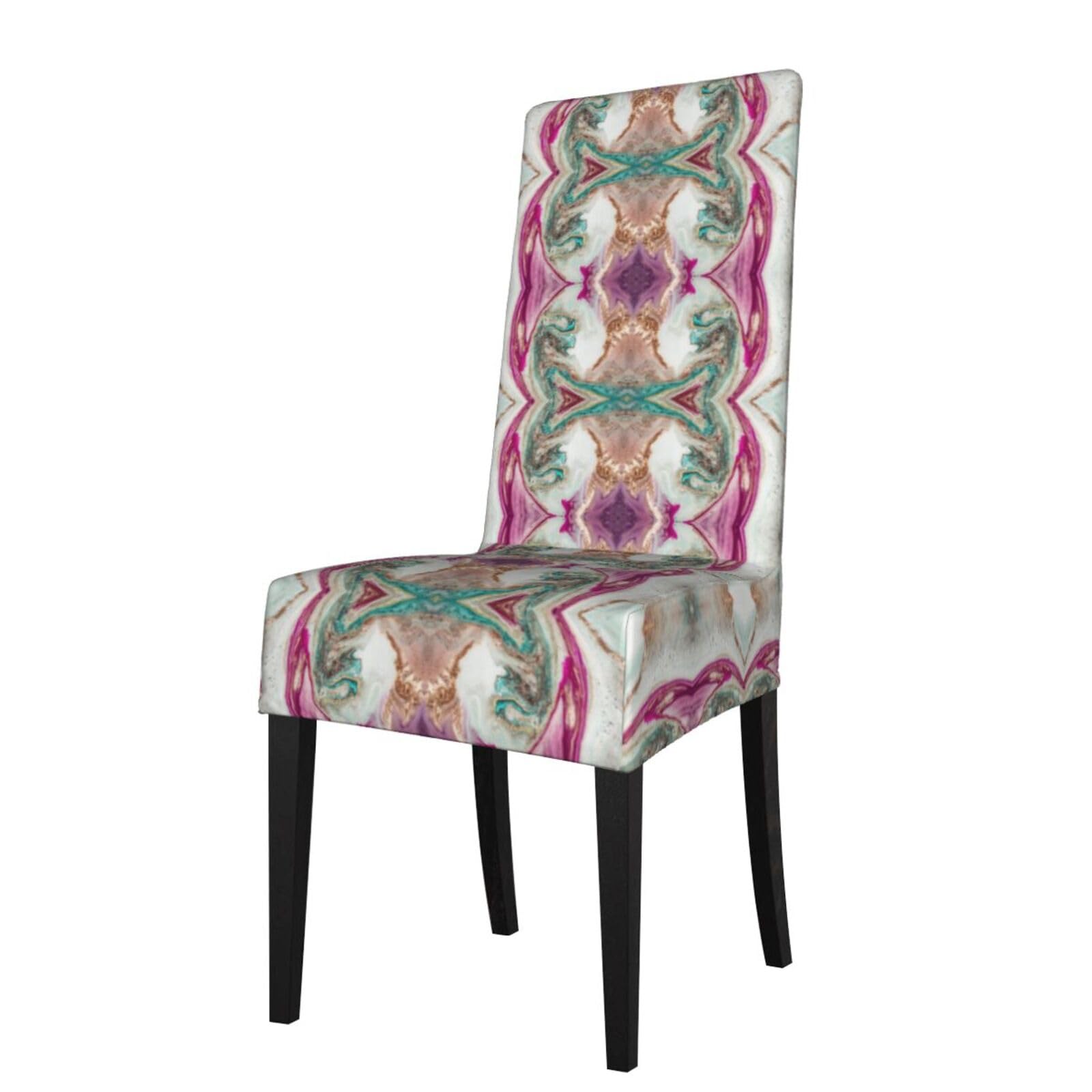 Lkymoh As Picture Purple Green Golden Marble Surface Design, Chair Covers Stretch Chair Slipcovers For Dining Room, For Party Pet Protection Universal Fit Soft Polyester