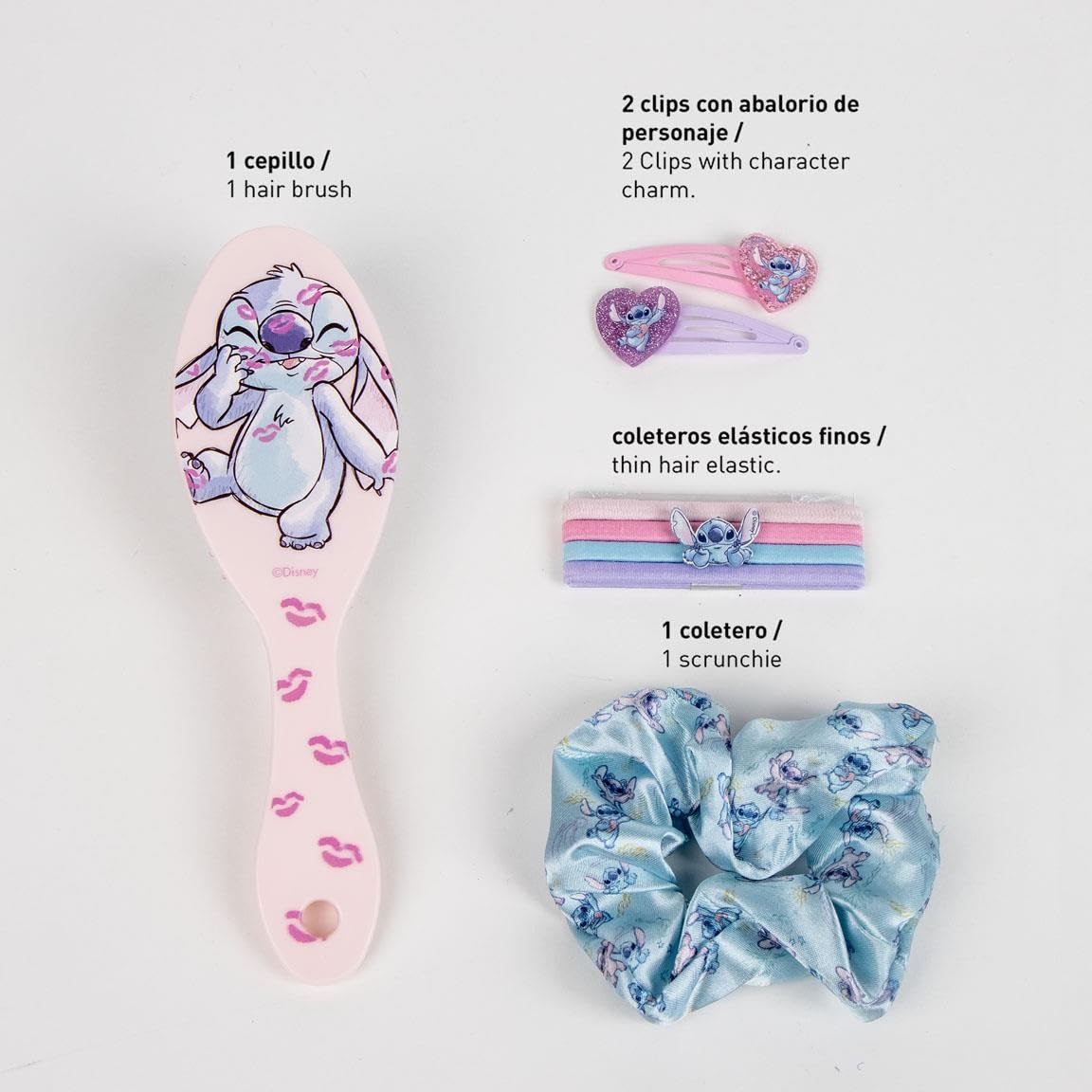 Stitch Children's Beauty Set, Multi-Coloured, Ideal to Surprise Your Little Ones, Includes 1 Fabric Scrunchie, 4 Scrunchies - Image 2