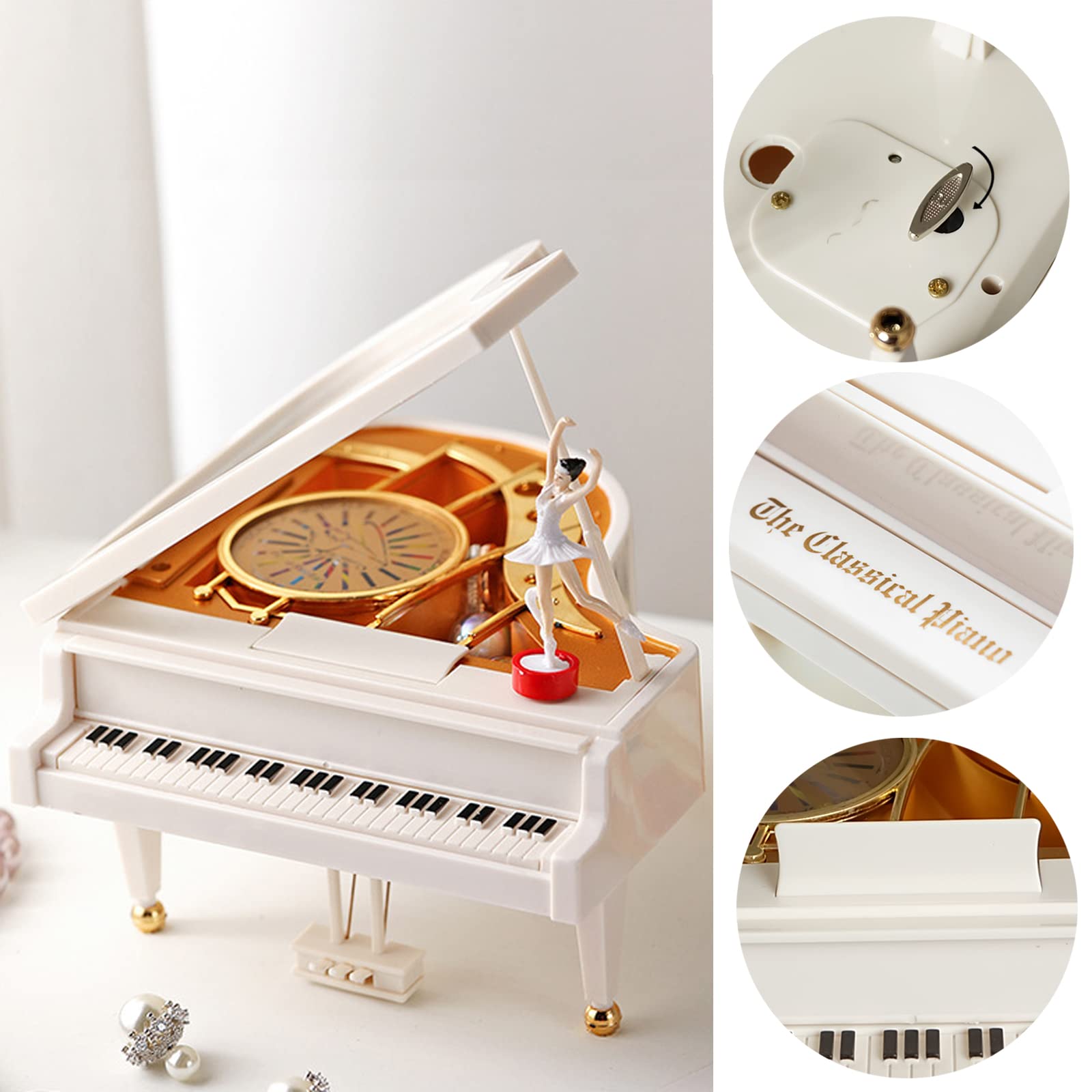 Pianoforte Carillion Musicale, Mini Pianoforte Carillion Musicale, Creativo Carillon Musicale, con Ballerina, per Decorare L'Ufficio, Compleanno, Regalo di Vacanza