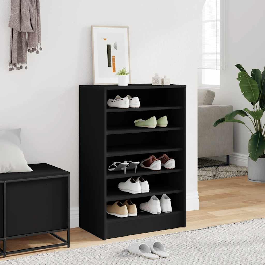 Armoire à chaussures noir en bois d’ingénierie pour éliminer le désordre du dressing