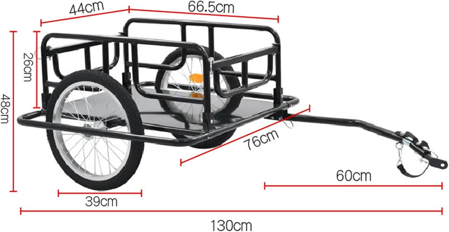 Bike Cargo Trailer Foldable, Tow Behind Trailers for Electric Bicycles, Universal Bicycle Coupler, for Luggage, Tools (A)