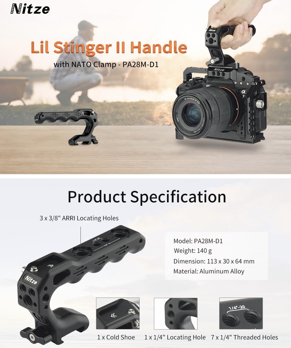 Camera Handle Nitze Camera Top Handle With NATO Clamp, Mini NATO Handle ...