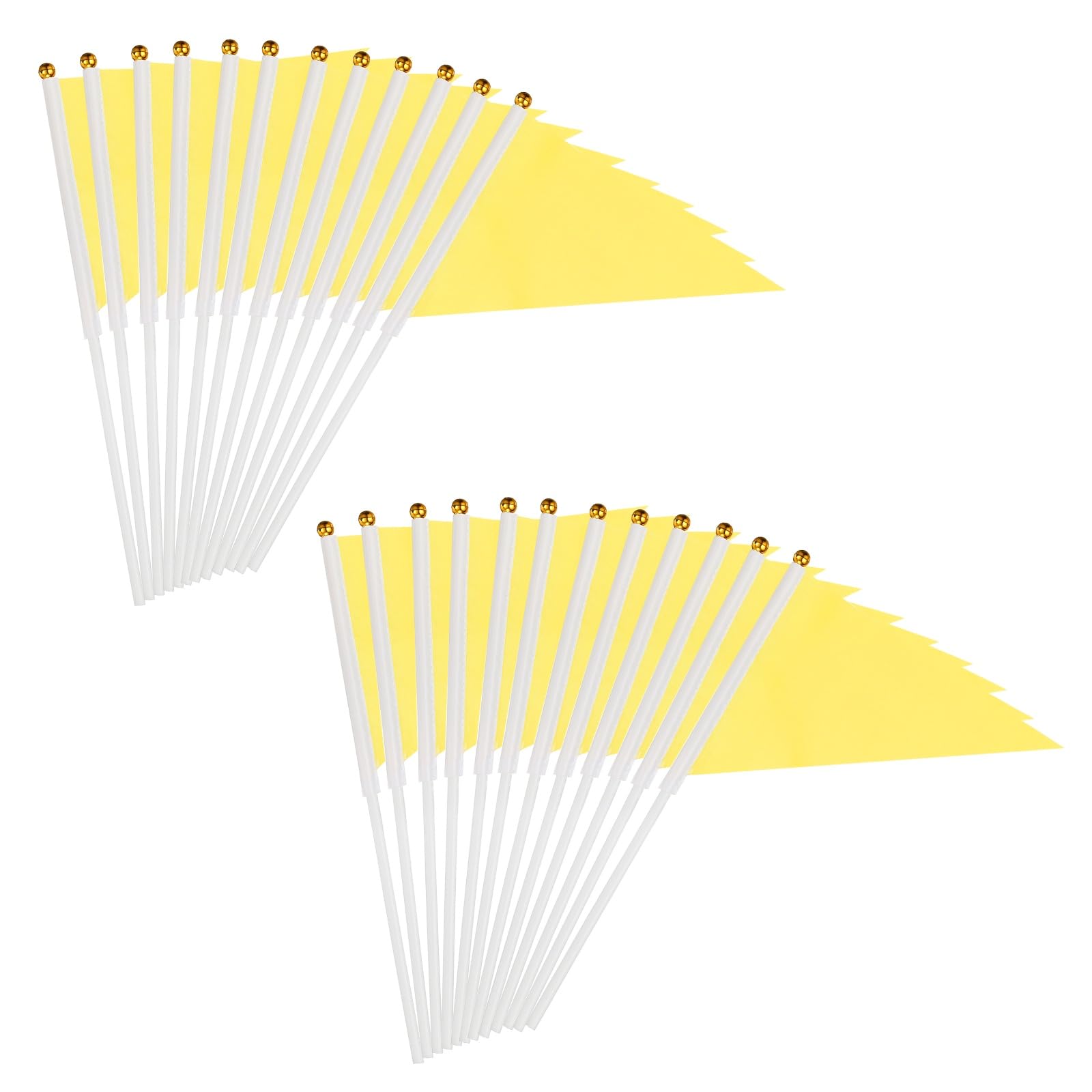 Mini drapeaux vierges jaunes PATIKIL 20x7.6 cm sur bâton pour graffiti et bricolage x25