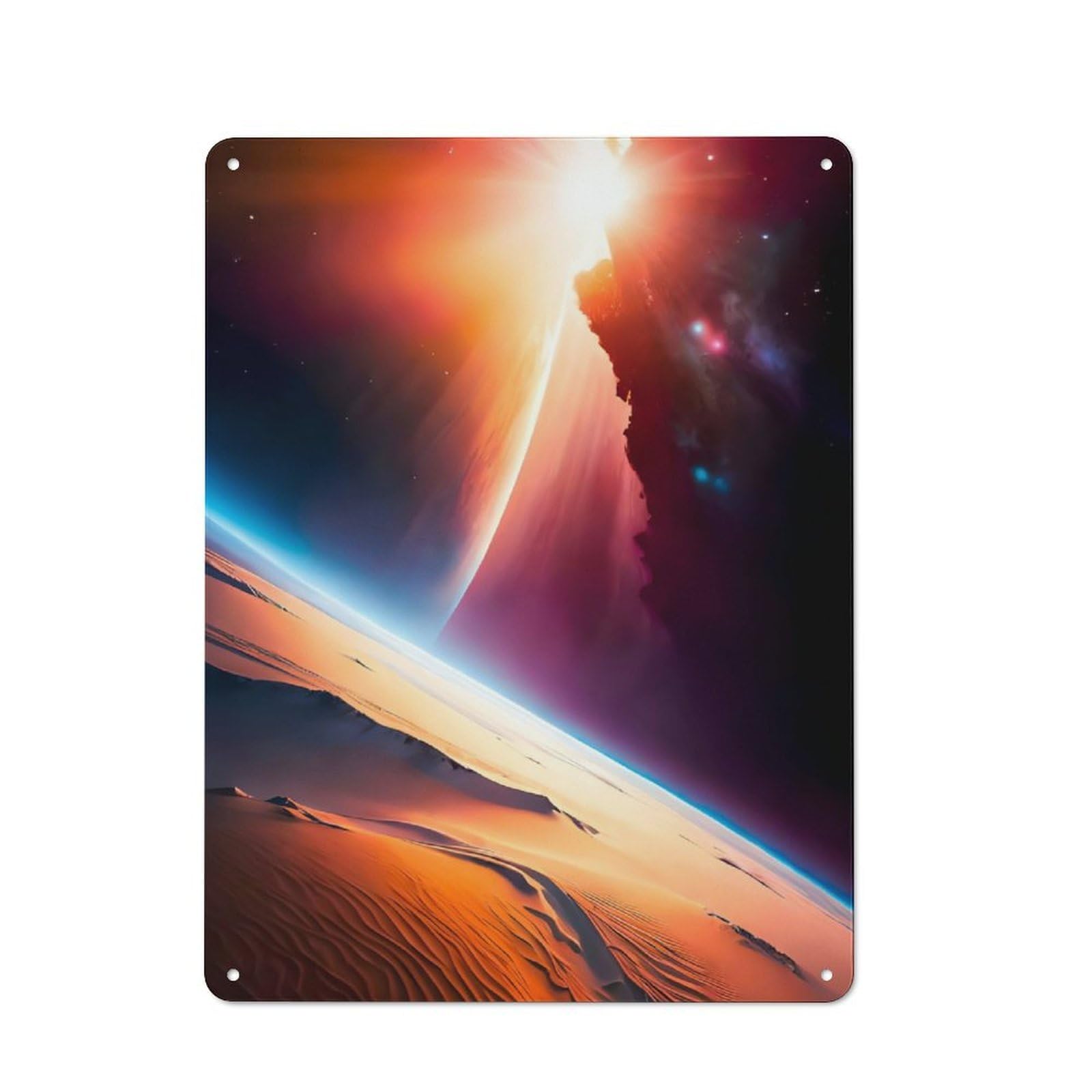 Planetary Flash Retro Metal Sign 40x30cm, Distressed Look Retro Room Decor for Living Room, Hallway, Kitchen Or Cafe