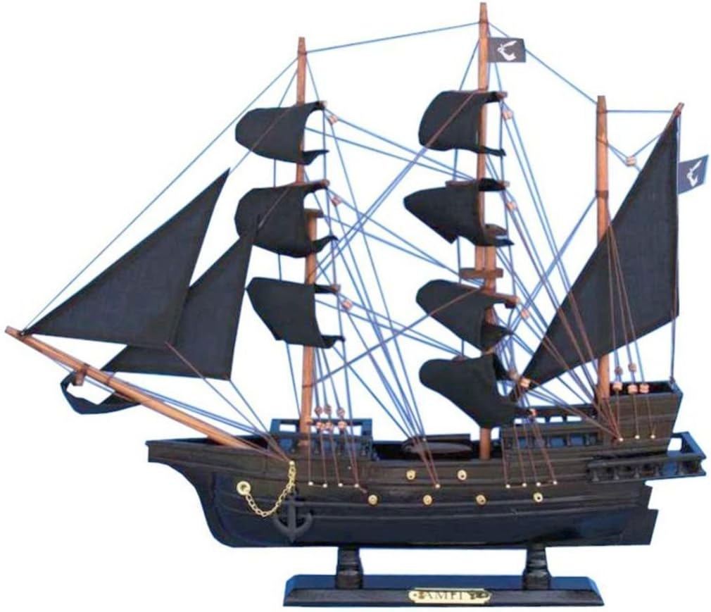 Hampton Nautical Wooden John Gow's Revenge Pirate Ship Model, 20