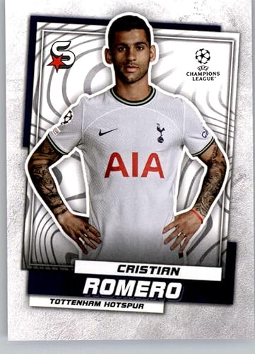2022-23 Topps UEFA Superstars #30 Cristian Romero Tottenham Hotspur Official UCL Soccer Card in Raw (NM or Better) Conditoin
