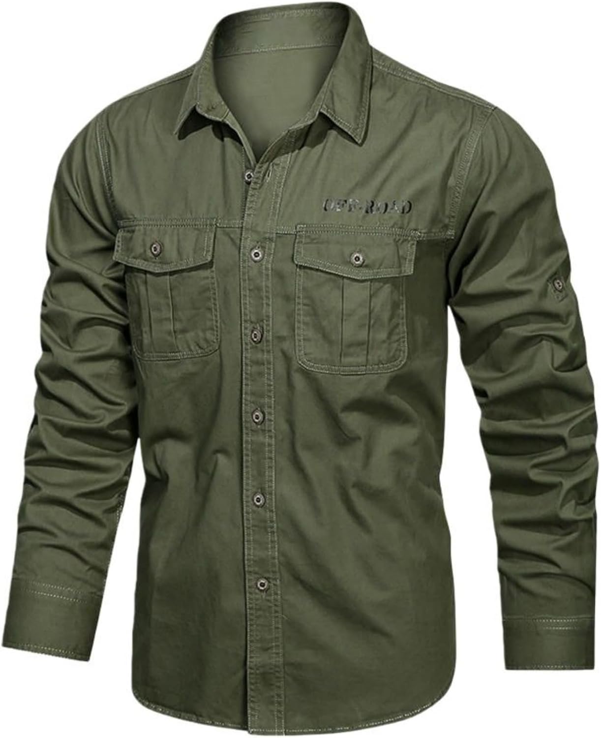 Men’s Spring Lightweight Cotton Casual Workwear Long-Sleeve Shirt