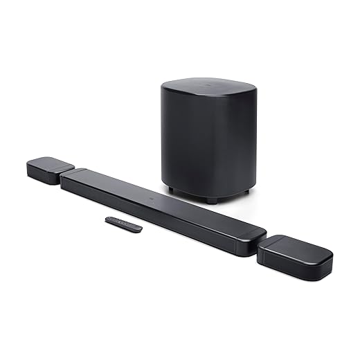 JBL Bar 700MK2-7.1 Channel soundbar System with Detachable Speakers and Dolby Atmos, 780W max Output Power and a 10" Wireless subwoofer, Works with Voice Assistant-Enabled Speakers (Black)