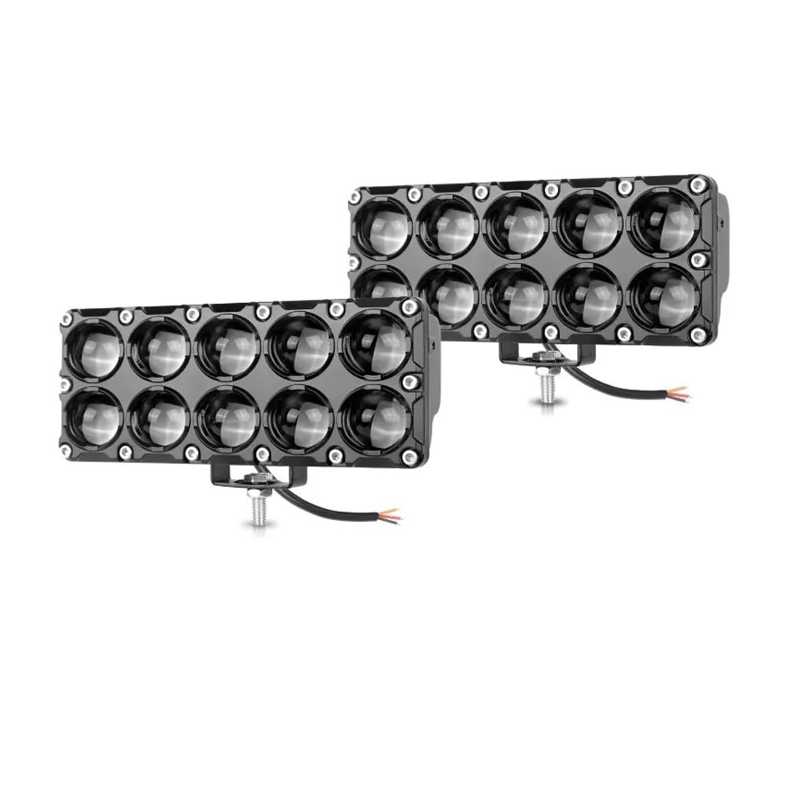 ESPYN Faros Moto Para Coche Camión 12V 24V 48V Foco LED Motocicleta 10leds Para Minilente Faro Auxiliar Luz Conducción Lámpara Antiniebla Alta/baja