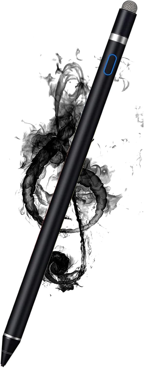 Stylus Pen for iPad,Rechargeable Universal iPad Pencil for Tablet,Digital Pens Fine Point Tablet Pen, Stylus Pen for iPhone Android,iOS,iPad/iPad Mini/Pro/Air and More Tablet/Smartphone – Black