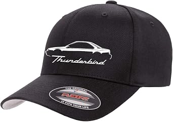 1989-97 Ford Thunderbird Outline Design Athletic Baseball Fitted Hat Cap