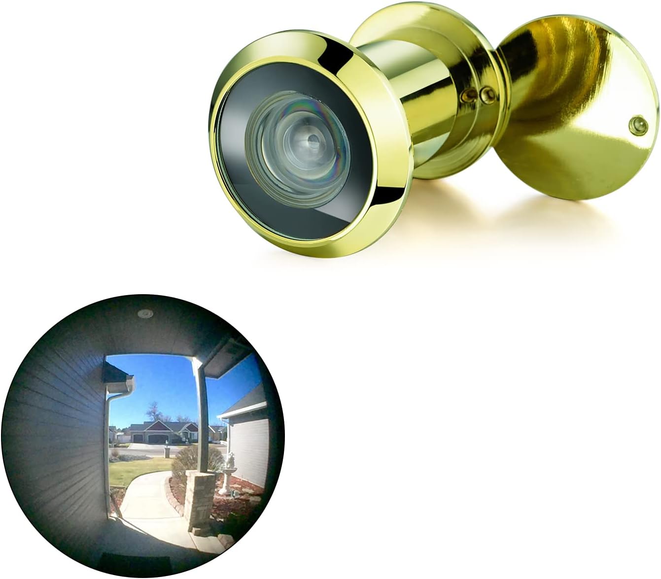 TOGU TG3522YG-PVD Solid Brass UL Listed 220-degree Door Viewer with Heavy Duty Privacy Cover for 1-3/8" to 2-9/25" Doors, PVD Gold Finish