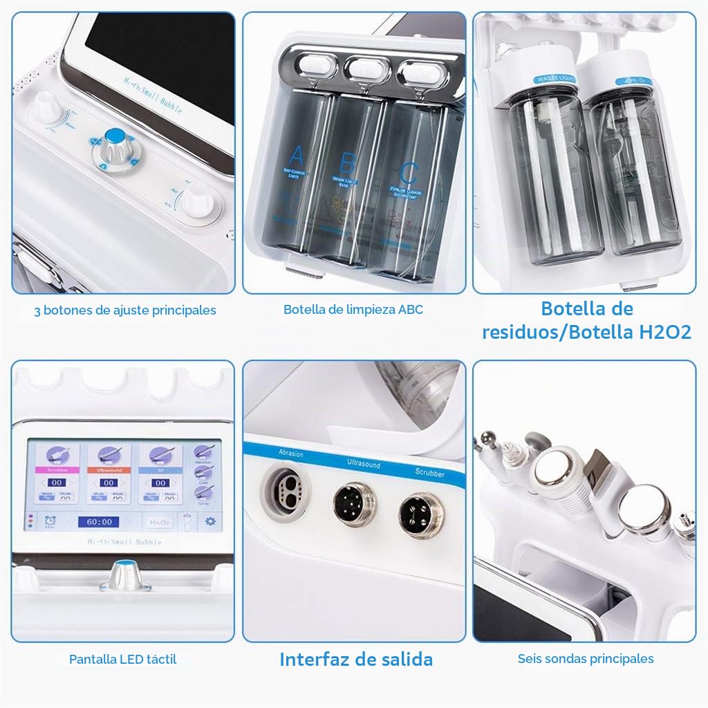 RAXST Hidrógeno y oxígeno Máquina de Belleza, 7-en-1 Profesional Diamante microdermabrasión máquina Peeling Agua Hydro dermoabrasión RF depurador HydraFacial Máquina
