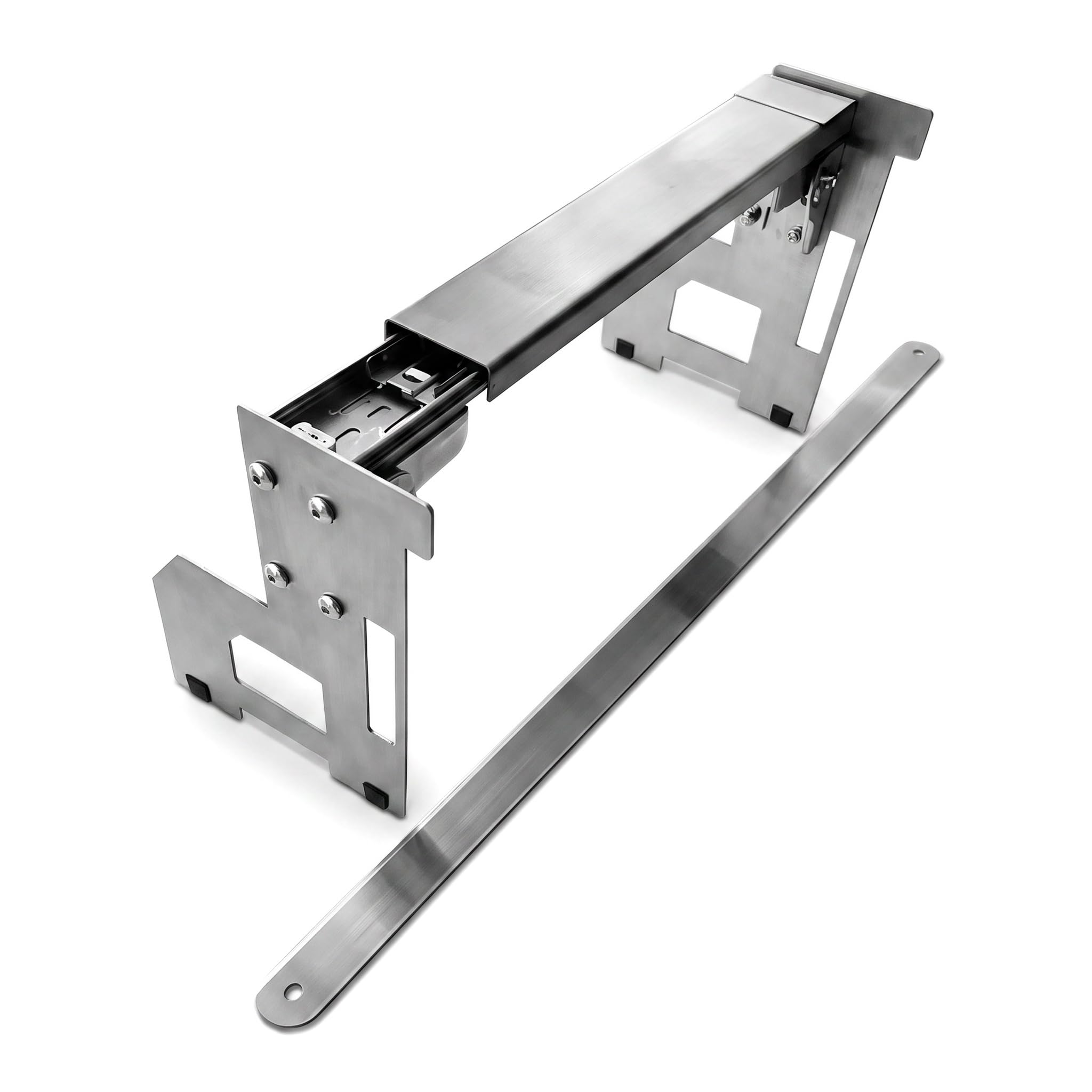 Marco guía para nivelación rápida de pasteles cuadrados, herramienta plegable de acero inoxidable, ajustable, 25-50 cm, con hoja redondeada que no deja marcas, para panadería/pastelería