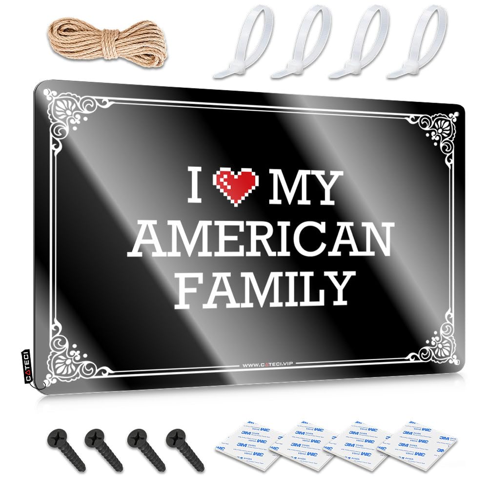Work, Cool Wall Decor Backyard Bar Ideas I Love My American Family | Rustic Industrial Wall Art(20X30CM)
