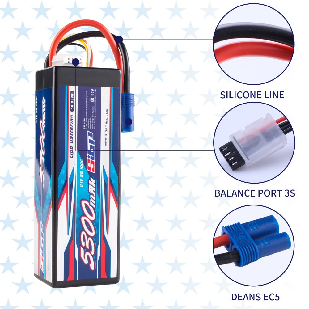 SIGP 3S 11.1V Lipo Battery 7100mAh 70C Soft Pack with XT60 Connector for RC Car Truck Tank Boat Racing Hobby