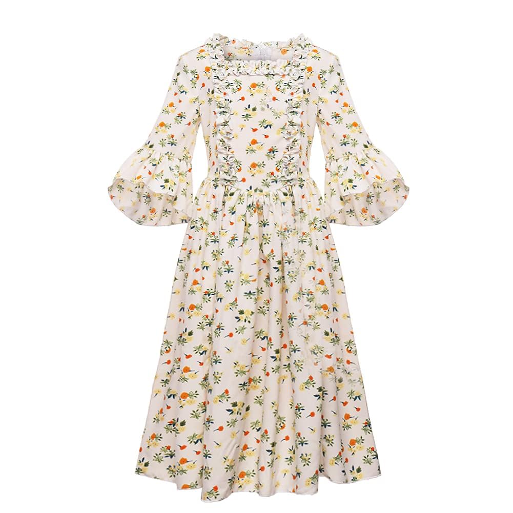 GRACEART Colonial Girls Dress Pioneer Costume Prairie Pilgrim Dress Kids