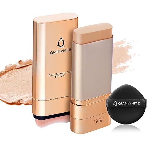 Foundation Stick Waterproof Natural Nude Makeup, Full Coverage Korean Makeup Skin Tint With Brush for All Skin(NATURAL BEIGE,0.7 Oz / 20g)