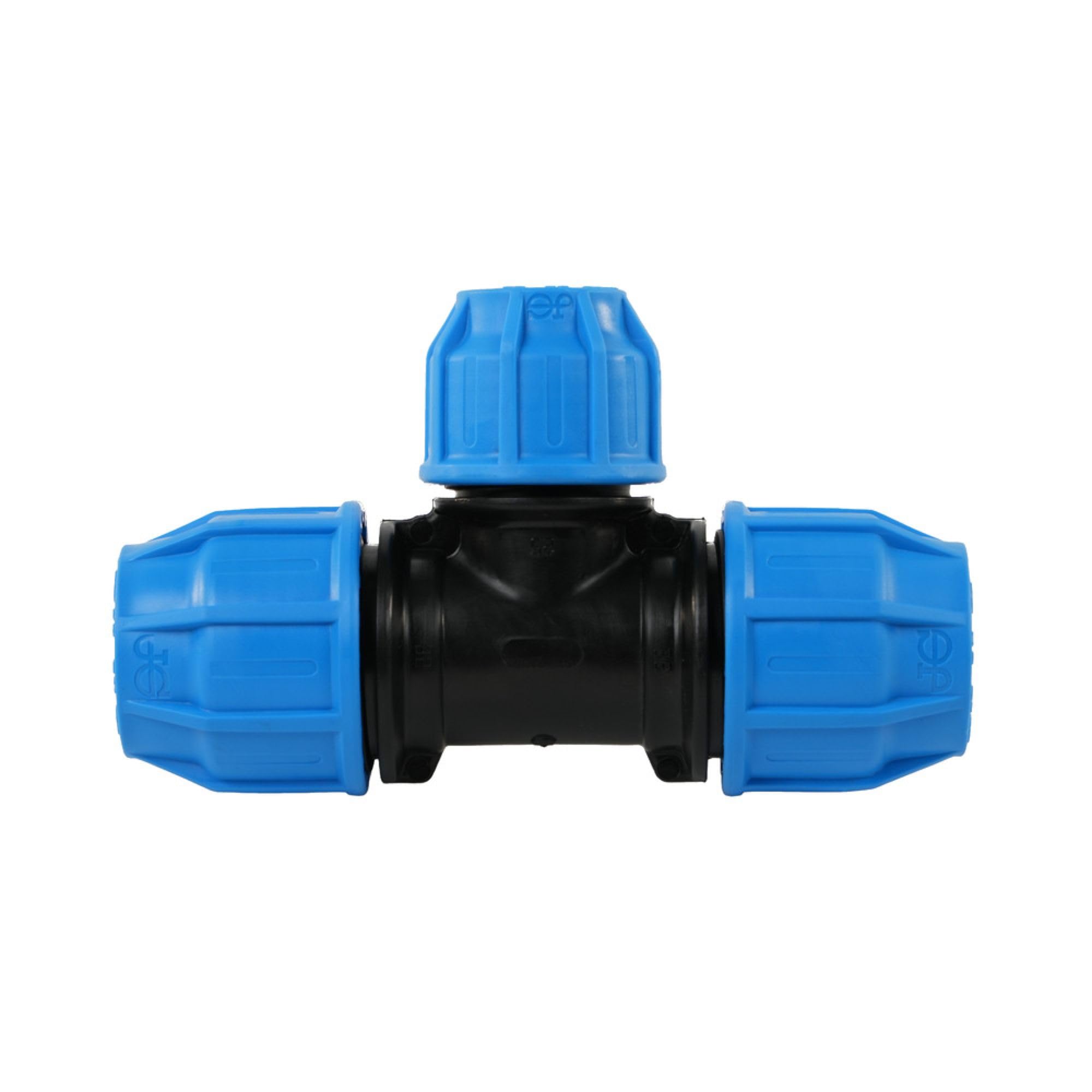 John Guest Blue Mdpe Compression Equal Tee 25Mm Pipe Fitting, Wras Approved Water Pipe Connector For Underground Plumbing
