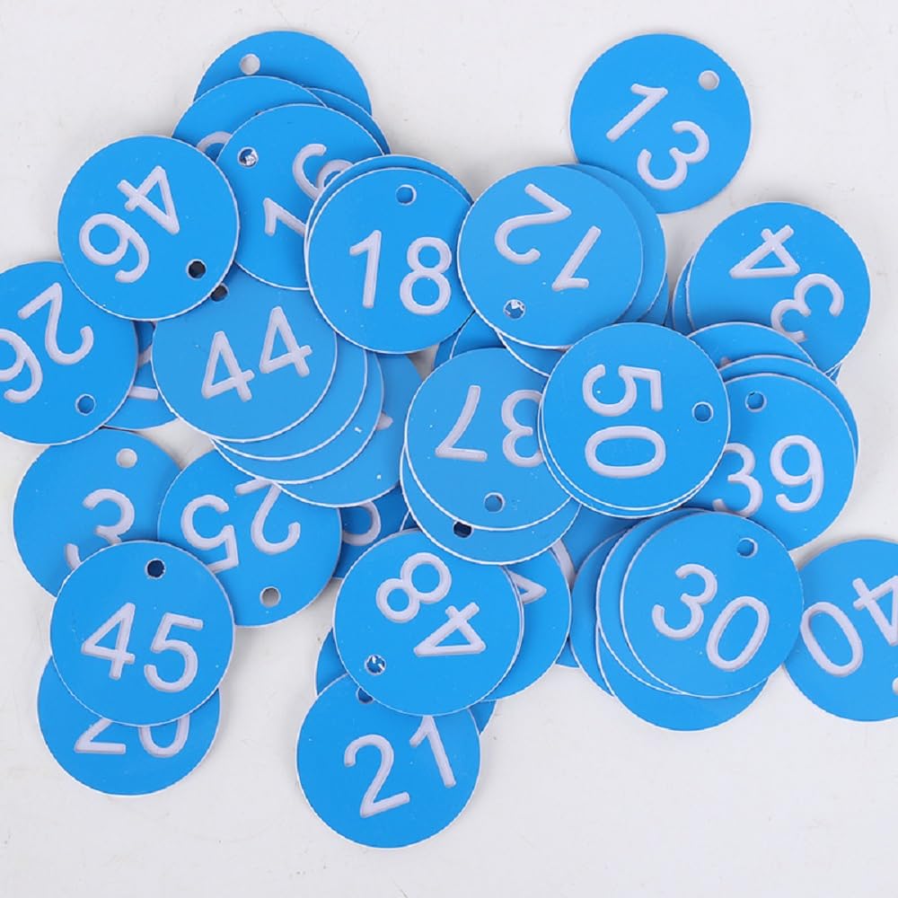 50 Dischi Numerati In Plastica - Etichette Incise 1-50 Per Organizzazione - Foto 5
