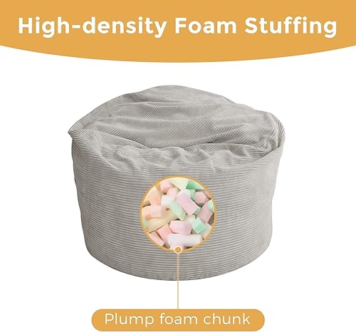 Vista 7 de MAXYOYO Puf gigante para adultos, puf convertible que se pliega de silla perezosa a colchón de suelo, sofá grande para suelo, sofá grande, relleno