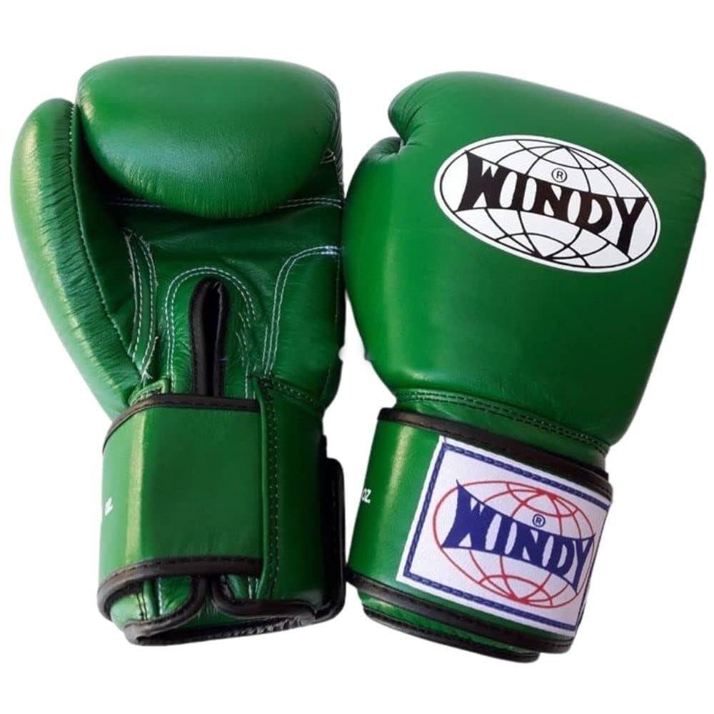 本革製WINDYボクシンググローブ 8oz ダークグリーン キック