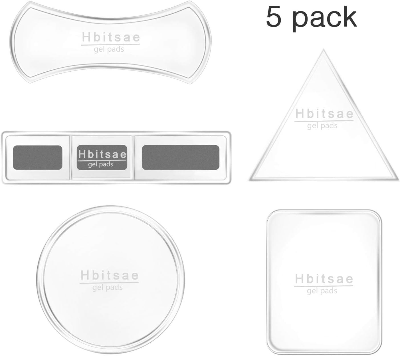Fixate Multi Purpose Nano Sticky Gel Pads,for Cell Phone Holder Dashboard Anti Slip Pad GPS Car Mat Phone Tablet for 6S/7/7P/8/X,S6/S7/S8(Transparent 5)
