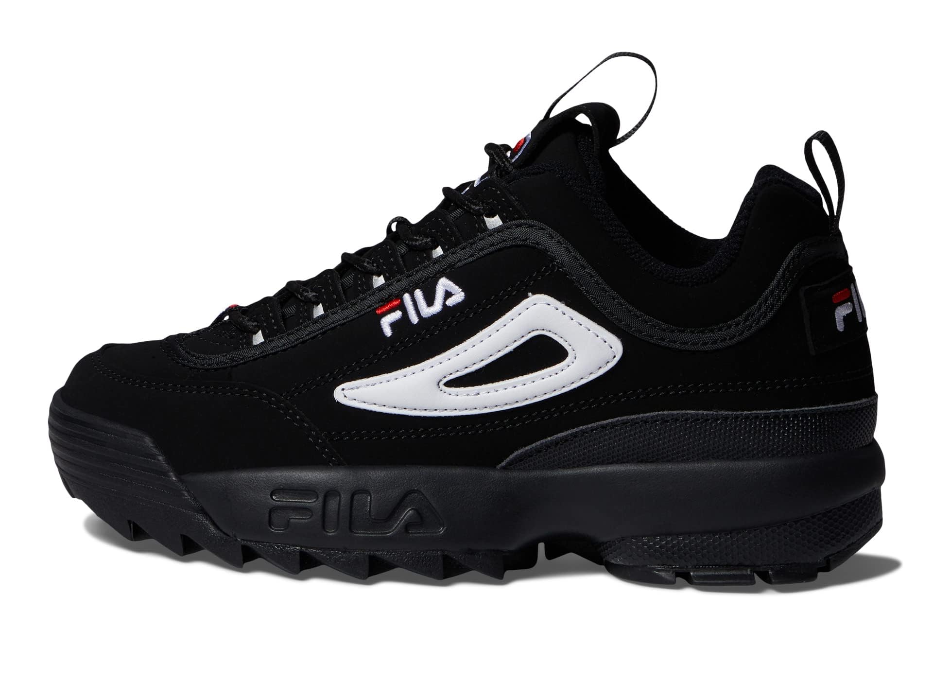 FilaKids Disruptor II Sneakers (Black/White/Vintage Red, Numeric_3)