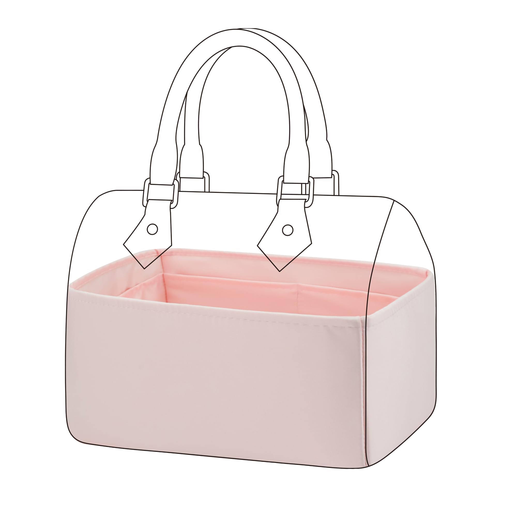DGAZ Organizador de seda para bolsos LV Speedy 16/20/25/30/35/45, organizador de bolsas suave y sedoso, moldeador de bolsos de lujo (rosa, SP25)