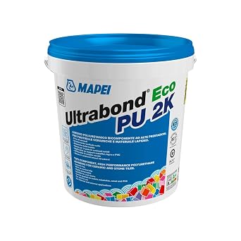 MAPEI Ultrabond ECO PU 2K, Two-component, solvent-free, high-performance polyurethane adhesive with very low emission level of volatile organic compounds VOCs for ceramic and stone tiles, 5kg Bucket