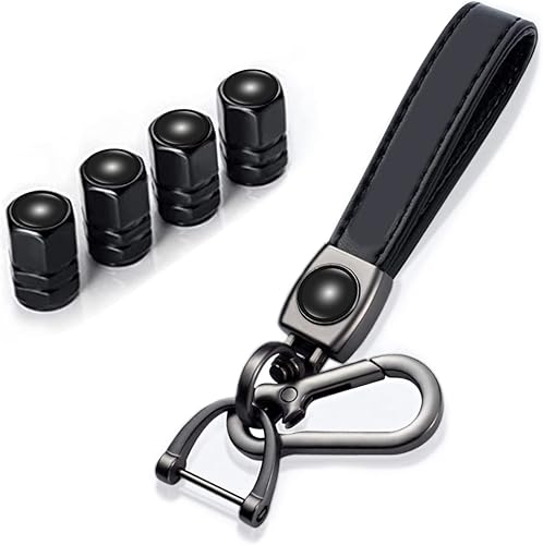 Tapones para válvulas de neumáticos de automóvil y llavero de automóvil para Jeep, 4 tapas de vástago de válvula de neumático de automóvil y combo