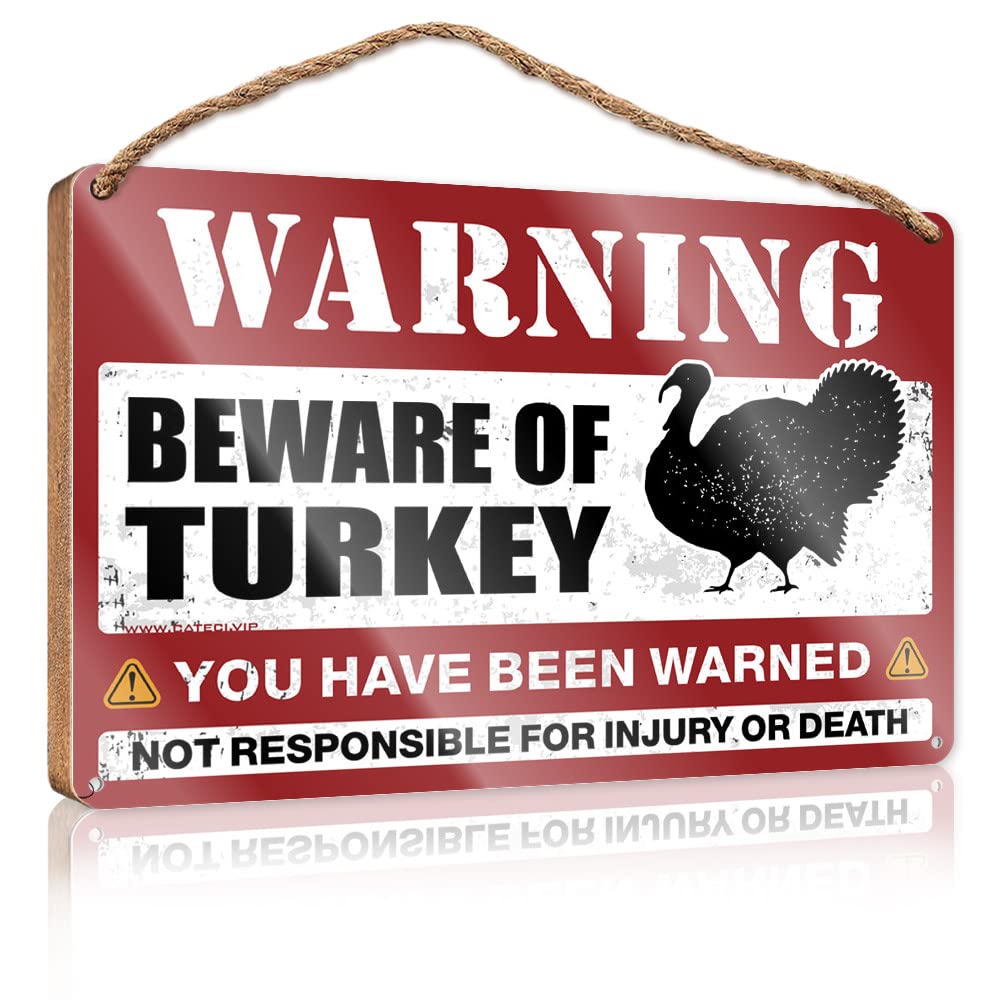 DTHA Office Door Signs Personalized Beware Of Turkey Wooden Sign Hippie Decor Teens Stuff(23X35CM)