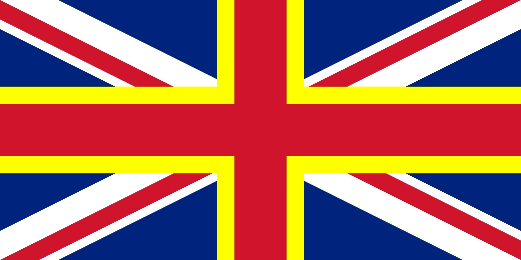 Drapeau United Kingdom grand pavillon britannique jaune Saint David pour intérieur et extérieur