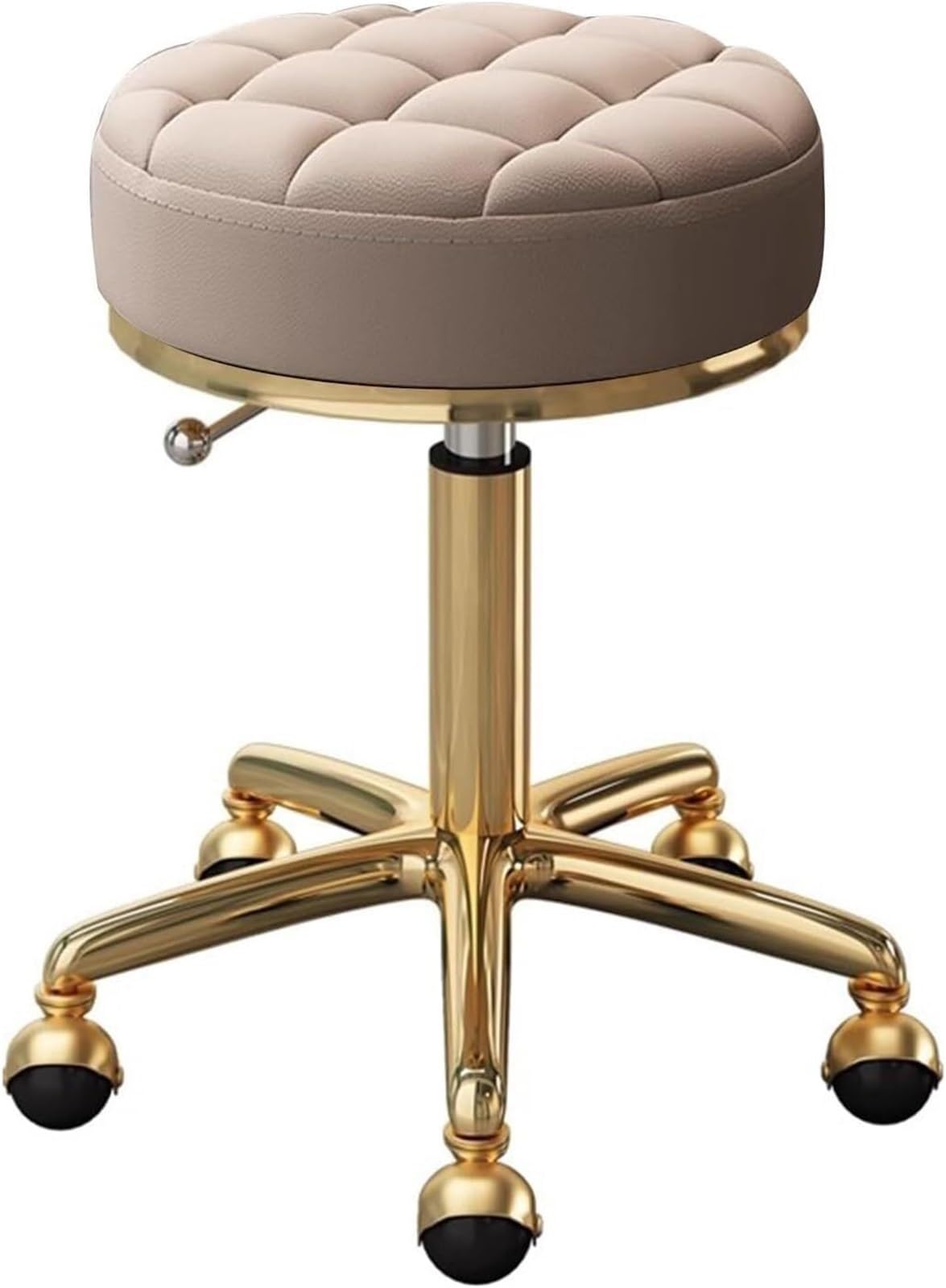 Poltrona da salone girevole regolabile con sedile in PU e struttura in acciaio inossidabile for spa e styling di bellezza(Brown)