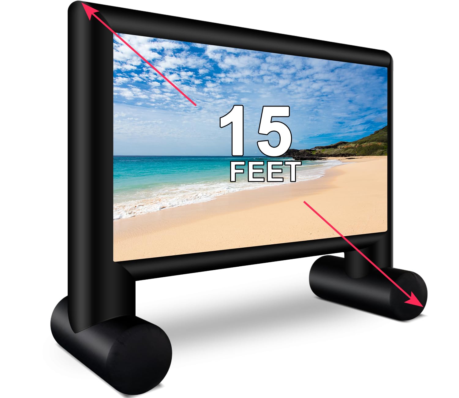 17 Feet Inflatable Movie Screen Outdoor Blow Up Projector Screen - Front/Rear Projection Screen for Outdoor Backyard Pool Fun, view 7