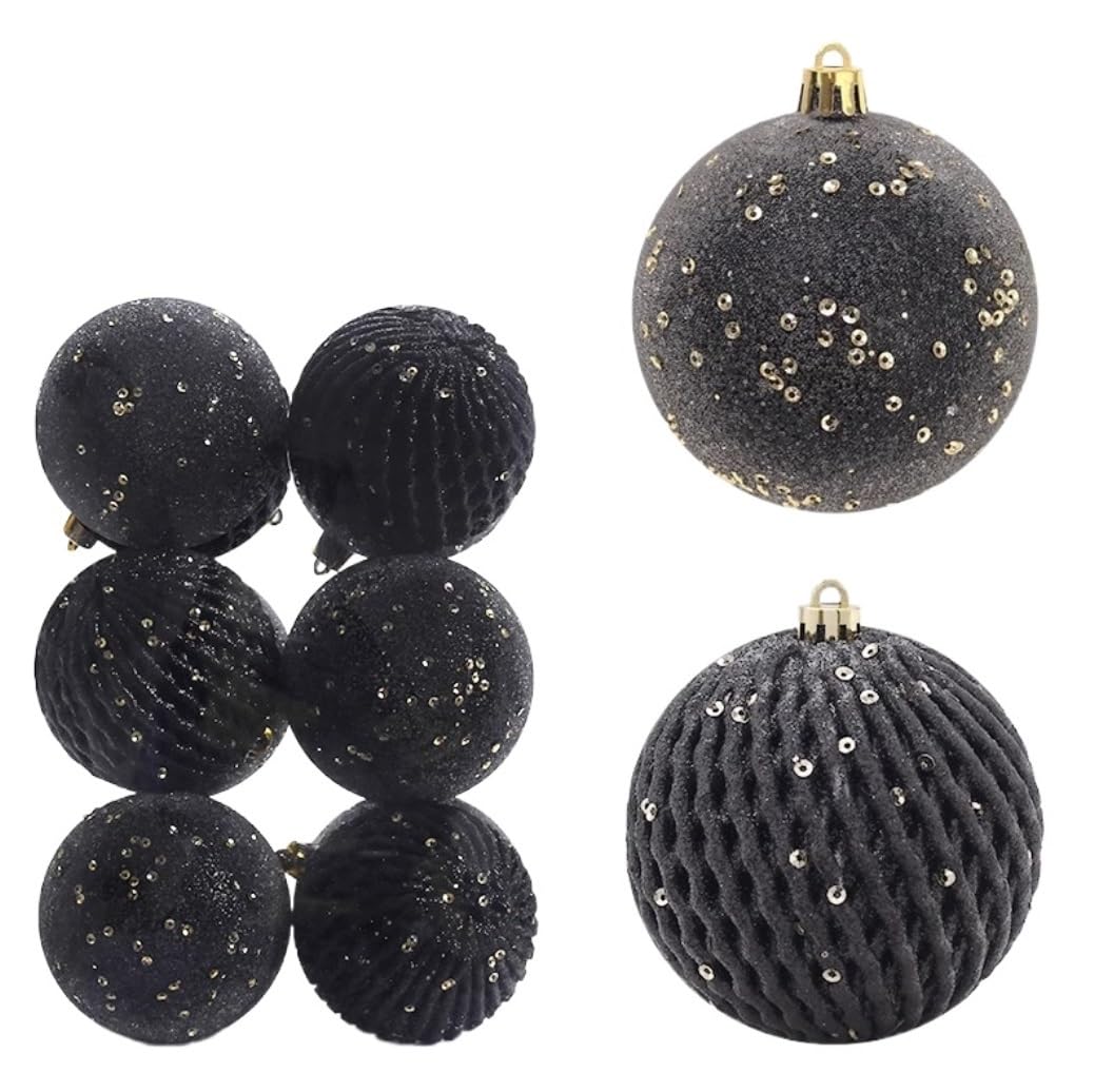 Baumschmuck 8 cm Weihnachtskugel-Ornamente, 12 Stück, Bruchsichere Weihnachtsdekoration, Baumkugeln, Hängende Weihnachtskugeln Weihnachtskugeln(E)