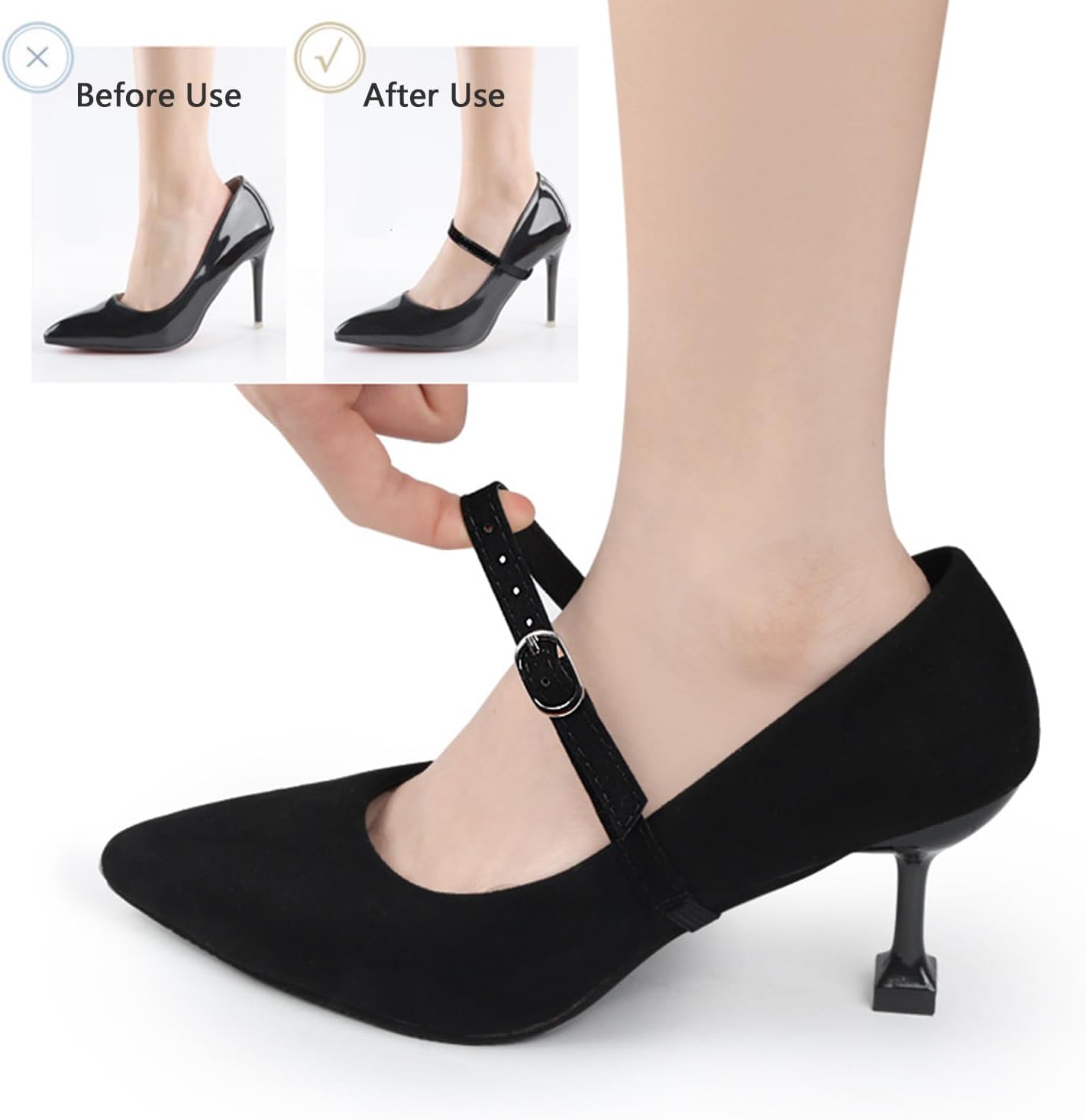 2 Pairs Shoe Straps High Heel Shoelaces Anti-loose and Non-slip Buckles Replacement Shoelace Accessories PU Leather Shoe Belt for Women Girls Sandals 5 617XM0UTiOL. AC SL1500