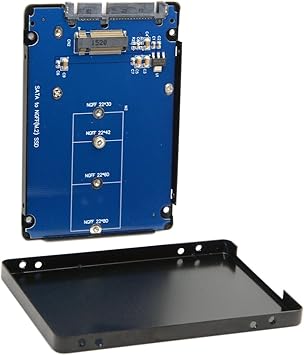 JSER B+M Key Socket 2 M.2 NGFF (SATA) SSD to 2.5 SATA Adapter Card Adapter with Metal Housing Black