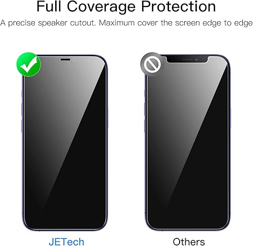 Miniatura 4 de JETech Protector de pantalla de privacidad de cobertura completa para iPhone 12 mini de 5.4 pulgadas, película de vidrio templado antiespía,