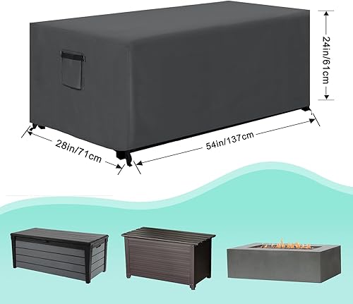 Miniatura 30 de ABCCANOPY Cubierta para caja de patio, impermeable y a prueba de polvo, protección de invierno, cubierta universal para muebles de 64 x 30 x 26 Gris