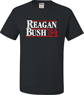 Go All Out Adult Reagan Bush 1984 Republican Campaign T-Shirt