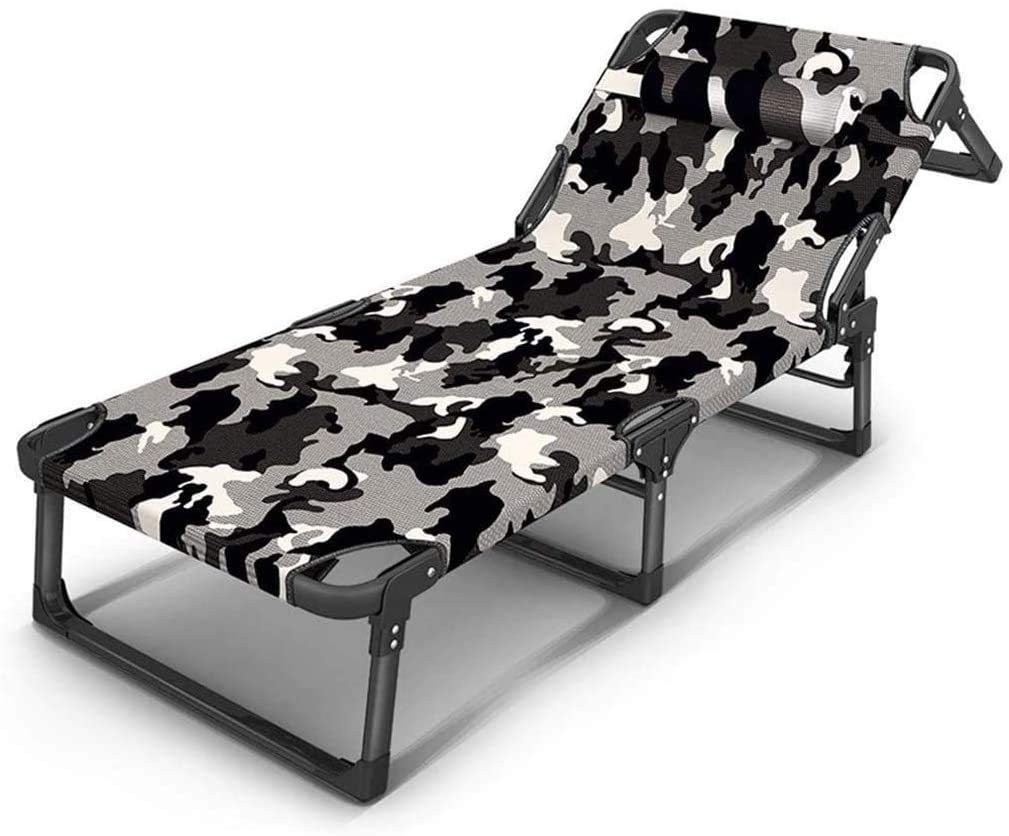 Chaise Longue Pliante inclinable de Jardin Noire Confortable