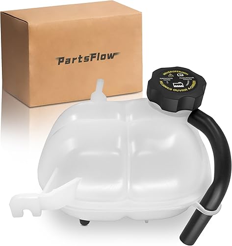 PartsFlow Botella de tanque de expansión de desbordamiento de recuperación de refrigerante del radiador con tapa para 2006-2009 Pontiac Solstice