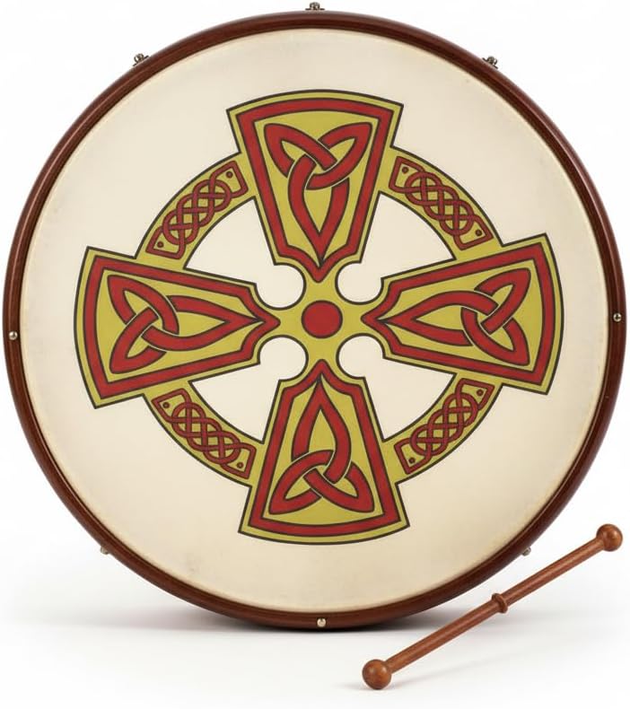 Waltons Bodhrán 8" (Kilkenny Cross) - Handcrafted Irish Instrument - Crisp & Musical Tone - Hardwood Beater Included w/Purchase