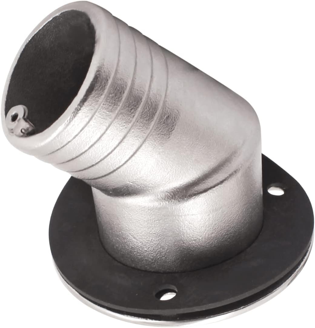 45 Degree Angle Marine Deck Filler Fill ，Stainless steel 316 Keyless Cap boat Hardware accessories Socket yacht W/ Rubber Gasket Fit for 1.5" /2” Diameter hose (Option: Waste, 1.5" /38mm)