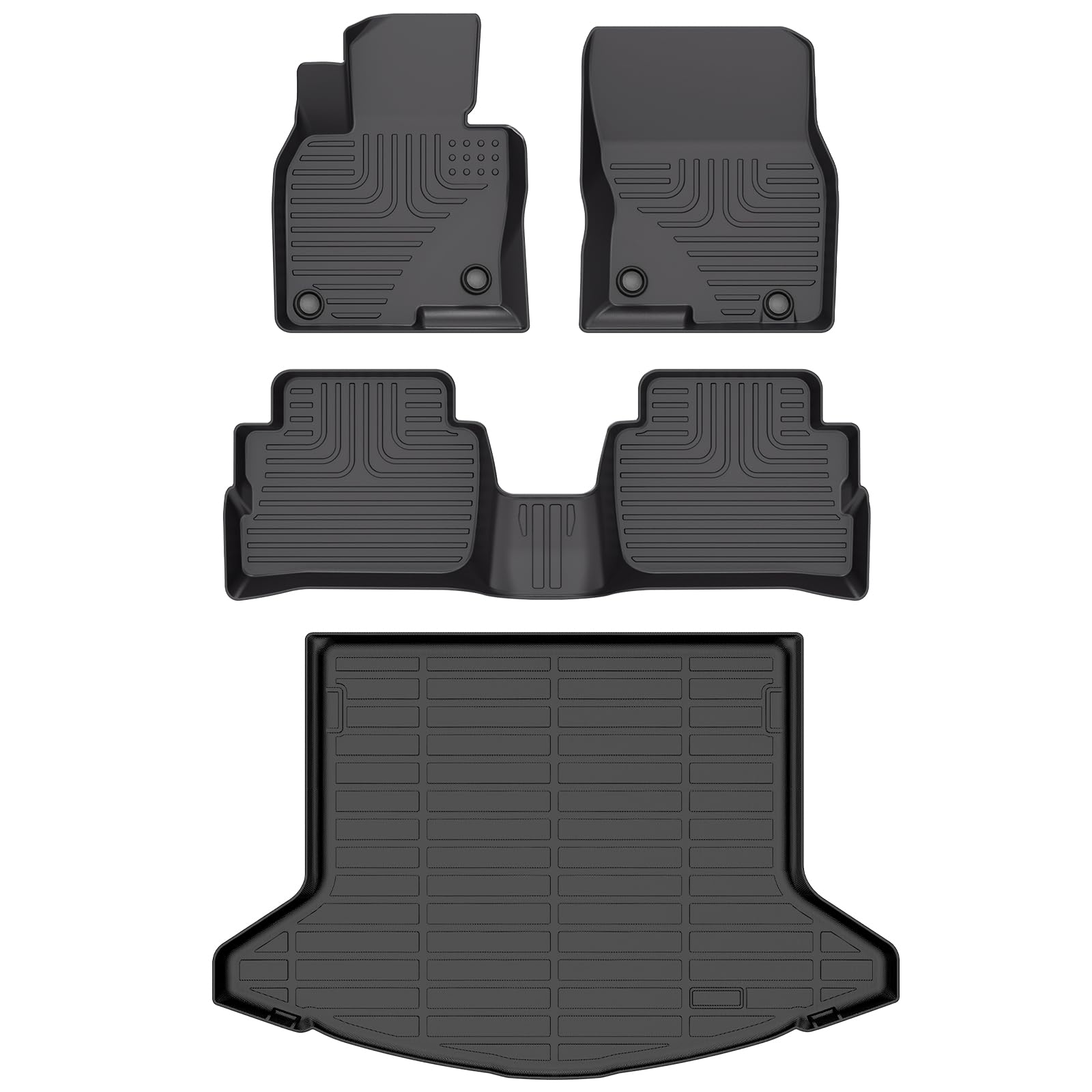 HAFIDI® Floor Mats & Cargo Liner Set Fit for 2023 2024 2025 Mazda CX5 All Weather Protection TPE Anti-Slip Automotive Full Set Floor Liners Custom Mazda CX-5 Accessories - Black
