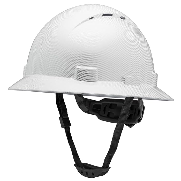 Buy Full Brim Vented Hard Hats Construction OSHA Safety Helmet 6 Point