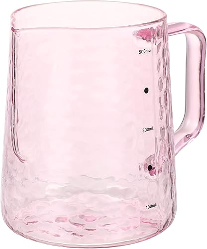 Miniatura 1 de Taza de vidrio de onza de café taza medidora Jarra de espuma de leche Jarra al vapor Taza espumadora de leche Jarra de espuma con asa para máquina