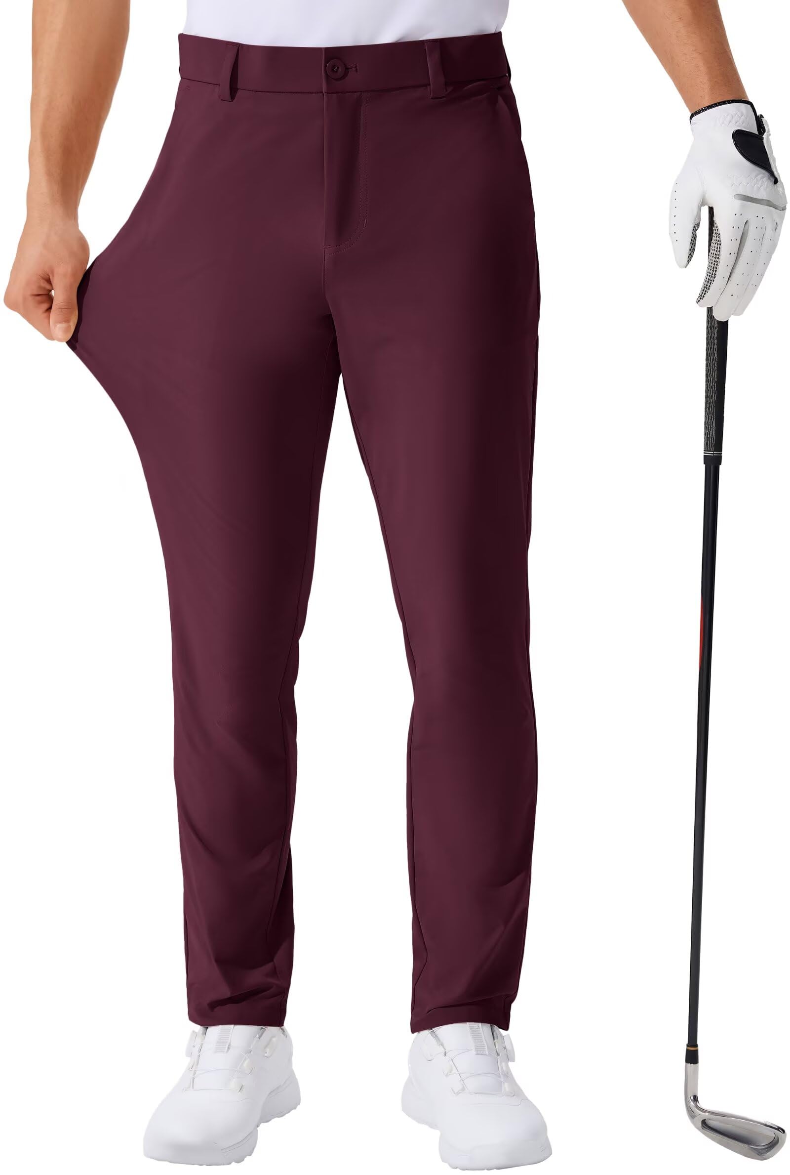 QPNGRP Mens Golf Pants 30 32 34 Inseam Lightweight Stretch Work Dress Pants